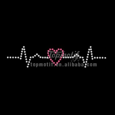 Wholesale heartbeat rhinestone transfer for clothes