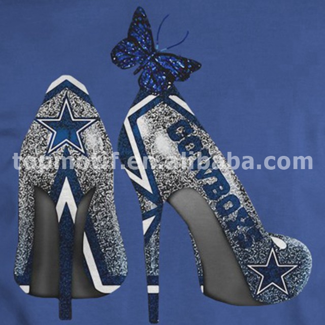 wholesale high heels w/ cowboys logo design nfl heat iron on