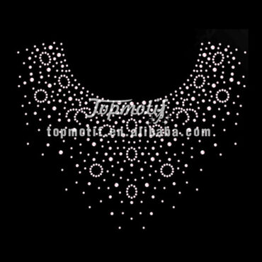 Korean Hotfix Rhinestone Transfers Necklace Design