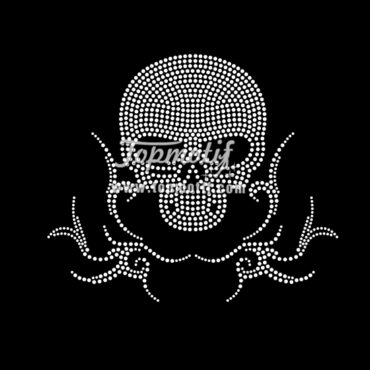 skull Rhinestone Transfer Iron on bling applique