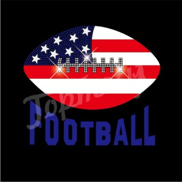 Americal flag football heat transfer vinyl rhinestone transfers