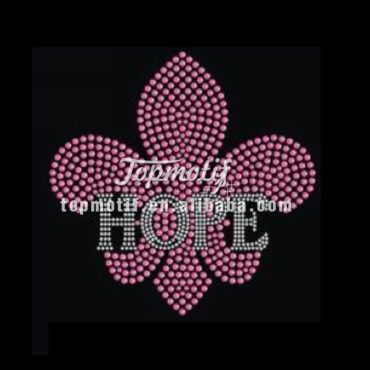 Custom Bling Transfers Fluer De Lis With Hope Hotfix Rhinestone Motifs