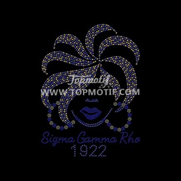 wholesale sigma gamma rho afro rhinestone heat transfers