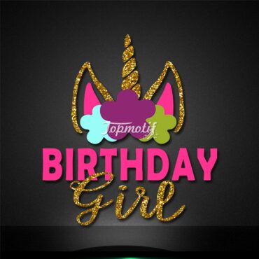 Cute birthday girl glitter motif heat press transfer