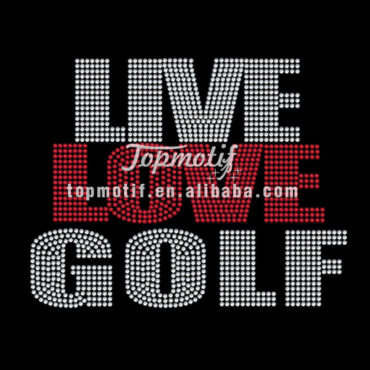 Live Love Golf Hotfix Bling T Shirt Transfers