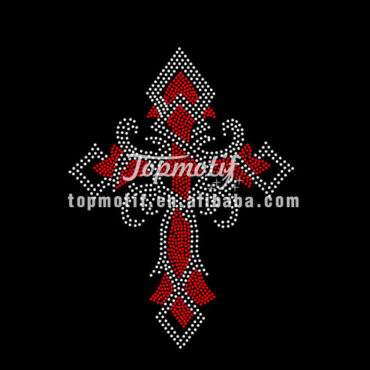 Religious Cross Rhinestone Transfer Strass Hotfix Motif