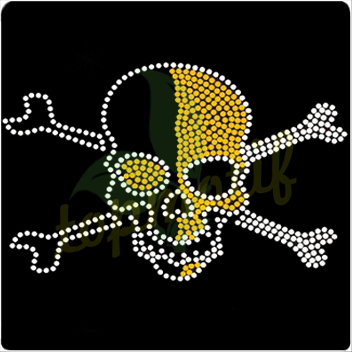 Beautiful skull rhinestone transfers for custom tee