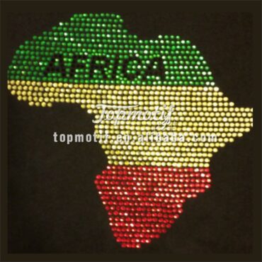 Africa custom iron on rhinestone transfer with high quality