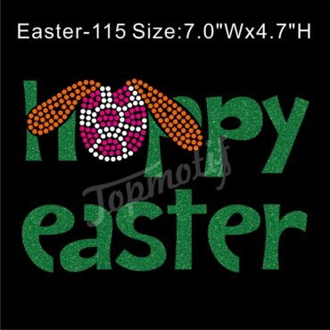 Happy Easter Heat Transfer Vinyl Easter Iron On Crystal Designs