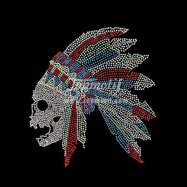 New design 2018 skull custom rhinestone t shirts wholesale