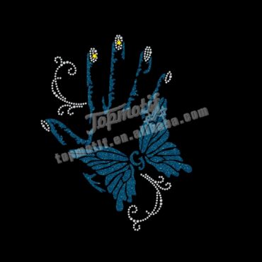 iron on butterfly neckline rhinestone transfers hotfix glitter design