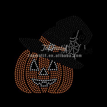 Halloween Pumpkin Witch Hat Scary Spider Rhinestone Transfer