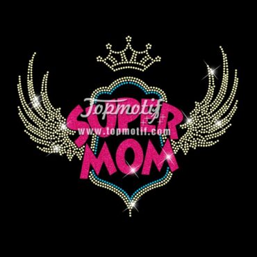 wholesale mother's day rhinestone shirts super mom heat transfer film vinyl