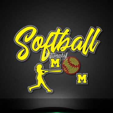 Discount design rhinestone softball mom vinyl heat transfer