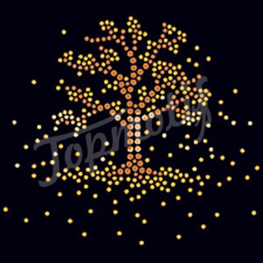 Golden tree rhinestone heat transfers for transfer t