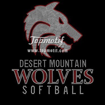 crystal rhinestone softball wolves rhinestone transfers wholesale in china