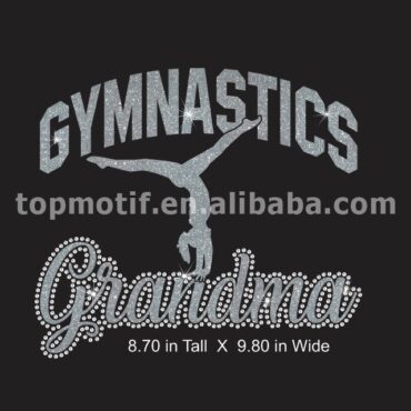 Custom Heat Press Gymnastics Rhinestone Glitter Transfer