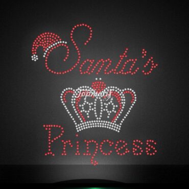 Hotfix rhinestone Santa princess iron on heat transfers wholesale