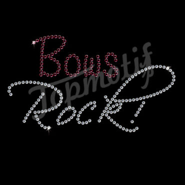 Rhinestone Design Cheer Bows Rock Hotfix Rhinestone Transfer Iron On Motif