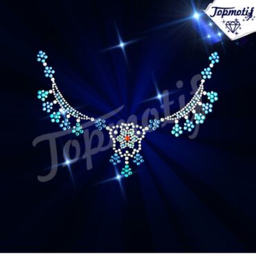 necklace custom hot fix rhinestone Transfers motif design for T-shirts