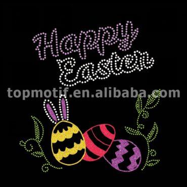 Happy Easter Iron on Rhinestone Motif Transfer