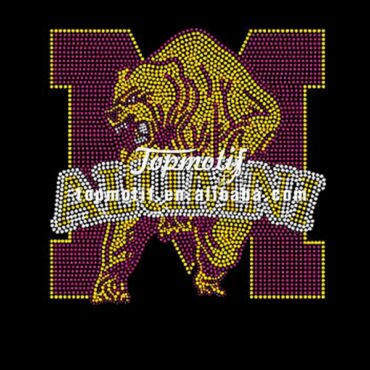 Personalized university logo rhinestone heat transfer motifs