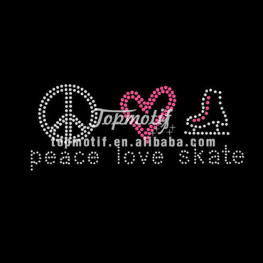 Skate iron on transfer, hotfix rhinestone iron on