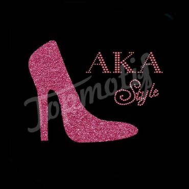 AKA High Heel Lady Shoes Custom Rhinestone Transfer