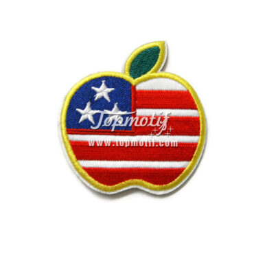 USA Apple Flag Embroidery Patches For Clothing