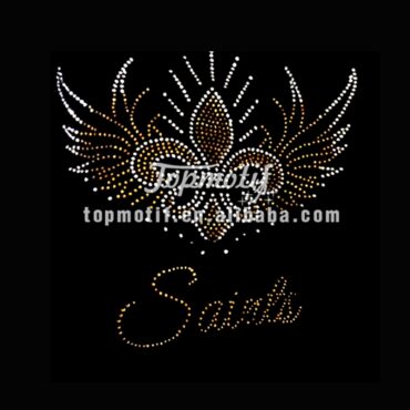 Saints iron on, heat press rhinestone transfer iron on