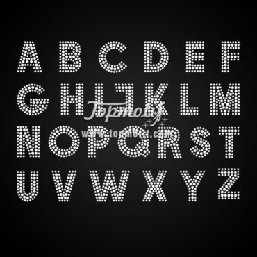 Hot Fix Motif Rhinestone Alphabet Heat Transfer Letters