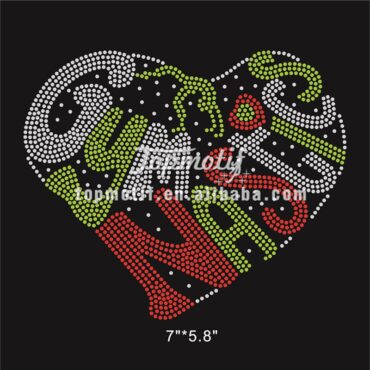 Gymnastics rhinestone iron on heart motifs