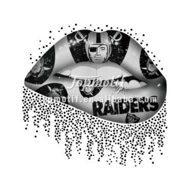 Raiders Love Heat transfer Glitter lips shirt