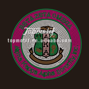 Sorority AKA Iron on Rhinestone Transfer Design