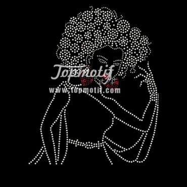 iron on decals for shirts afro girl rhinestone appliques