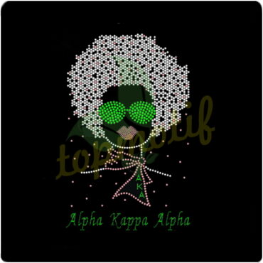 Custom AKA Afro Girl Hot Fix Motif for Woman T-shirt