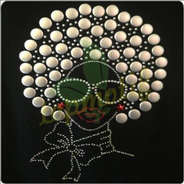 2014 top quality Wholesale Bling Afro Girl Hot Fix Rhinestones For Decoration