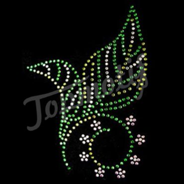 Shining leaf rhinestone motifs for transfer shirt