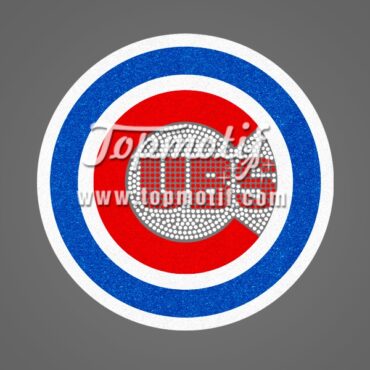 CHICAGO CUBS Glass glitter iron on bling shirt