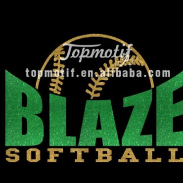 Custom Softball Glitter Iron On Heat Tshirt Transfer