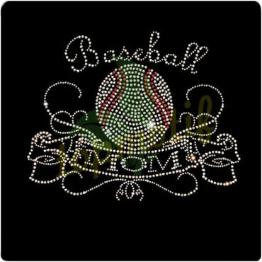 Baseball Mom Sports Rhinestone Transfers Iron On Applique Bling Designs