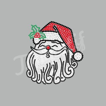 3D Christmas Santa rhinestone transfer iron on motif