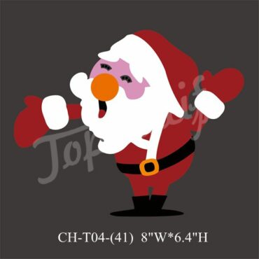 Smiling Santa Claus Glitter Heat Transfer For Garment