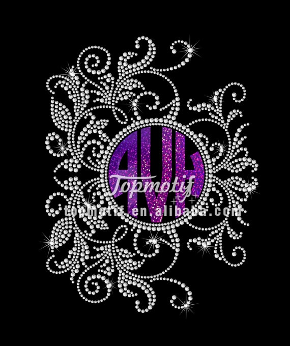 wholesale Custom Crystal Appliques Monogram Inside Rhinestones