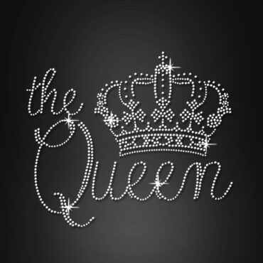 the queen motifs strass crown heat press transfer designs