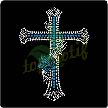 Factory Cross Design Rhinestone Transfers for T-shirt Wholesaler