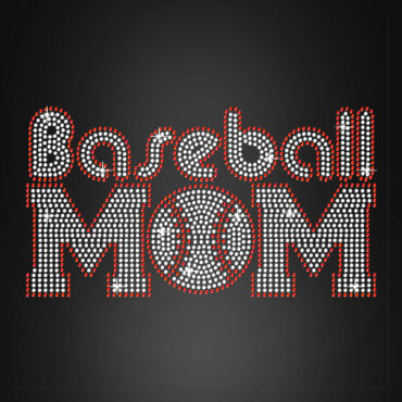 baseball mom rhinestone hot fix heat transfer motif