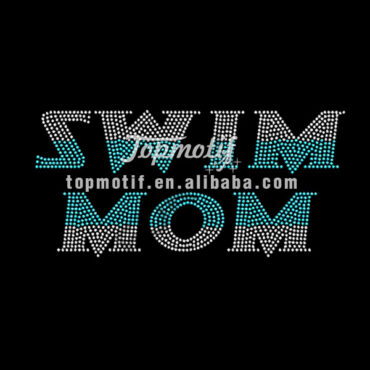 Large Iron On Letters Hot Fix Stone Designs Swim Mom