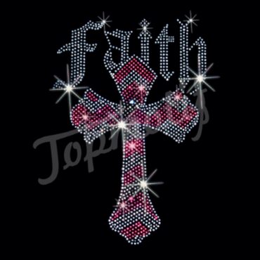 Fuchsia faith cross iron on transfers