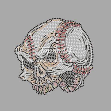 Skull Baseball Customized Bling Iron On Transfers